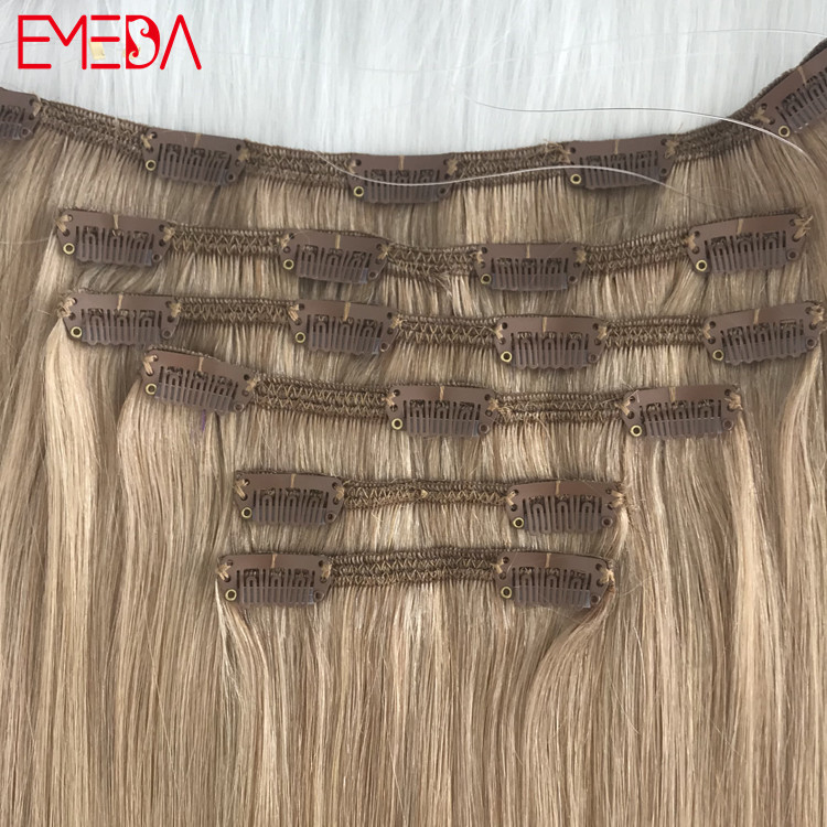 Best quality China double drawn clip in hair extension factory YJ287